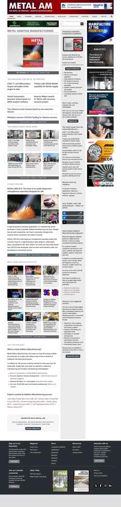 Screenshot www.metal-am.com