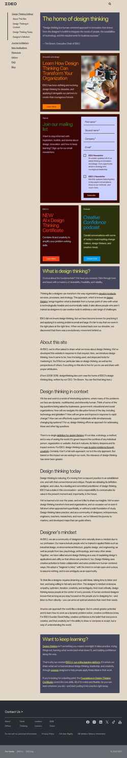 Screenshot designthinking.ideo.com