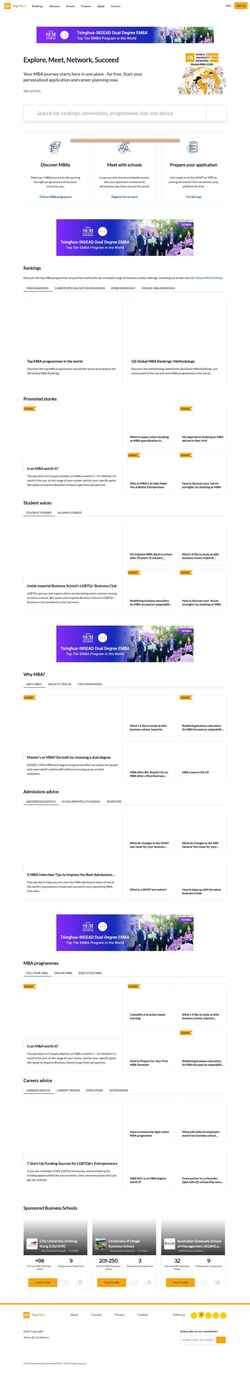 Posnetek zaslona www.topmba.com