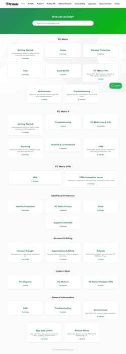 Snimka zaslona knowledgebase.pcmatic.com