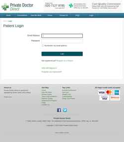 Screenshot secure.privatedoctordirect.com
