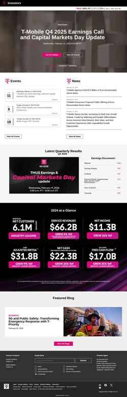 Captura de pantalla investor.t-mobile.com
