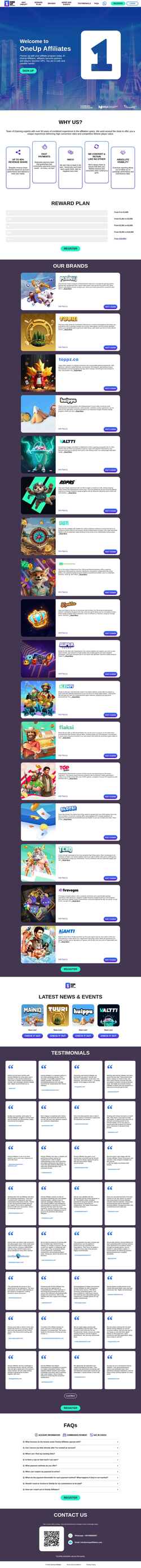 Screenshot www.oneupaffiliates.com