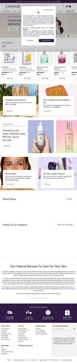Zrzut ekranu us.caudalie.com