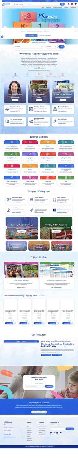 Снимак екрана www.rainbowresource.com