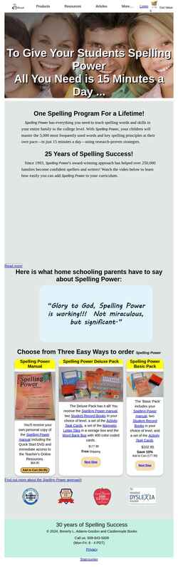 Ekran görüntüsü www.spellingpower.com