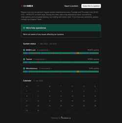 Screenshot status.bitmex.com