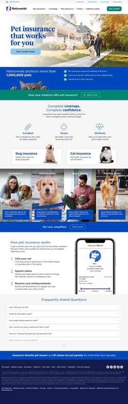 Снимак екрана www.petinsurance.com