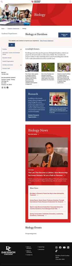 Screenshot bio.davidson.edu