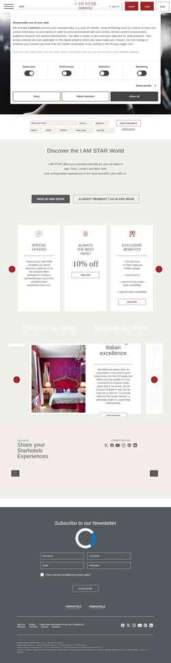 Képernyőkép iamstar.starhotels.com