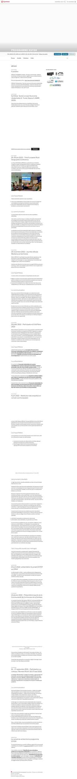 Screenshot ester.hypotheses.org