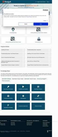 Zrzut ekranu support.seagullsoftware.com