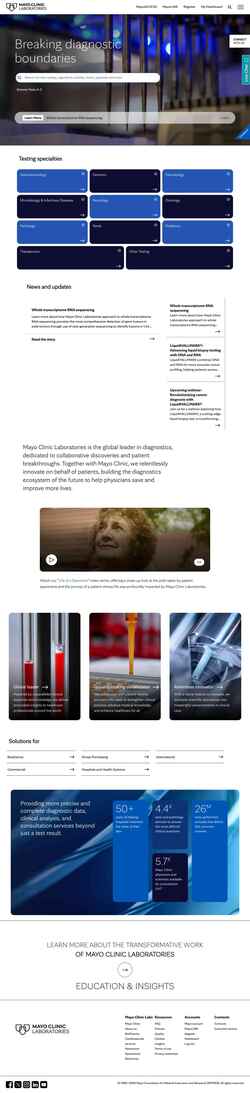 スクリーンショット www.mayocliniclabs.com