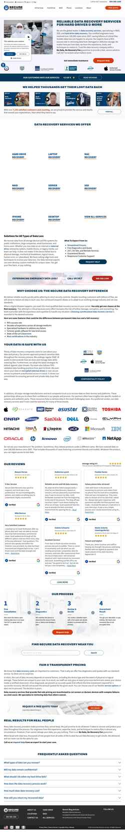 Schermata www.securedatarecovery.com