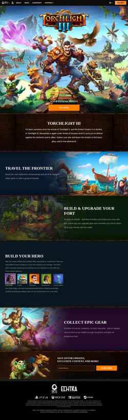 Screenshot www.torchlight3.com