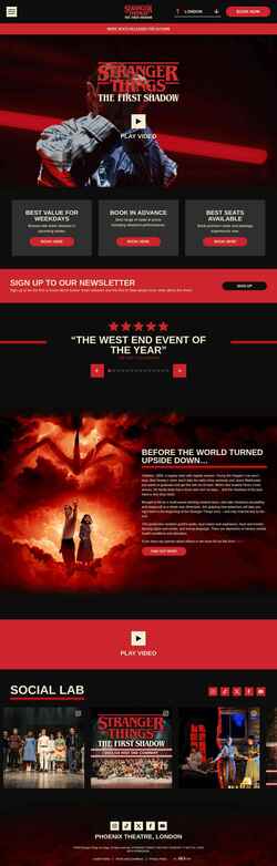 Снимак екрана uk.strangerthingsonstage.com