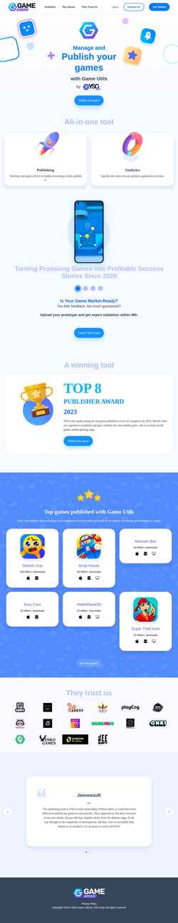 Screenshot gameutils.ysocorp.com