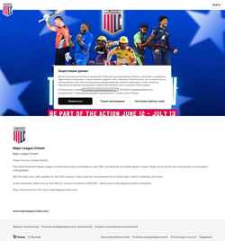 Captura de pantalla tickets.majorleaguecricket.com