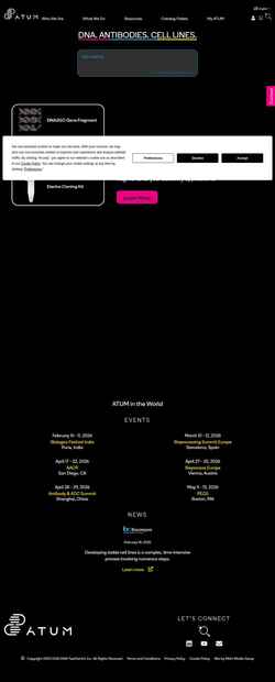 Screenshot www.atum.bio