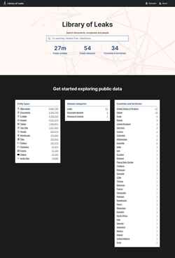 Captura de pantalla search.libraryofleaks.org