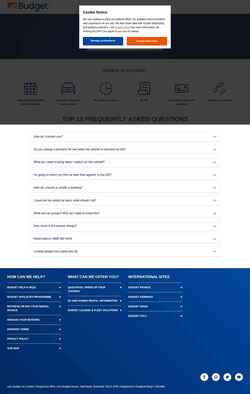 Screenshot faq.budget.co.uk