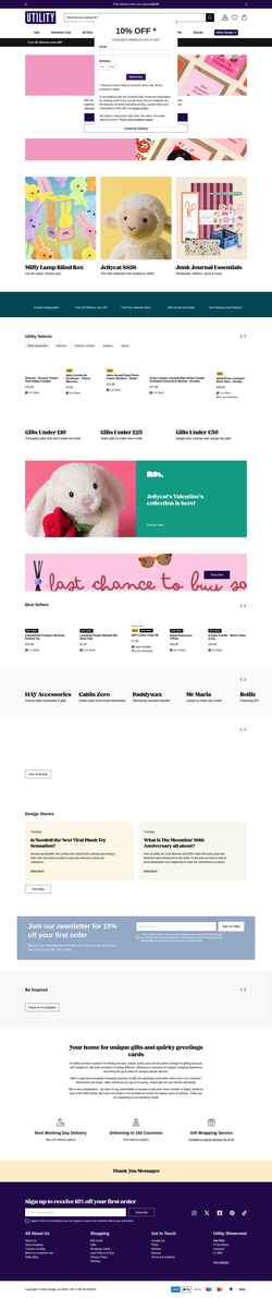 Снимак екрана www.utilitygift.co.uk