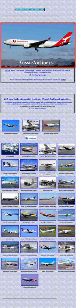 Posnetek zaslona www.aussieairliners.org