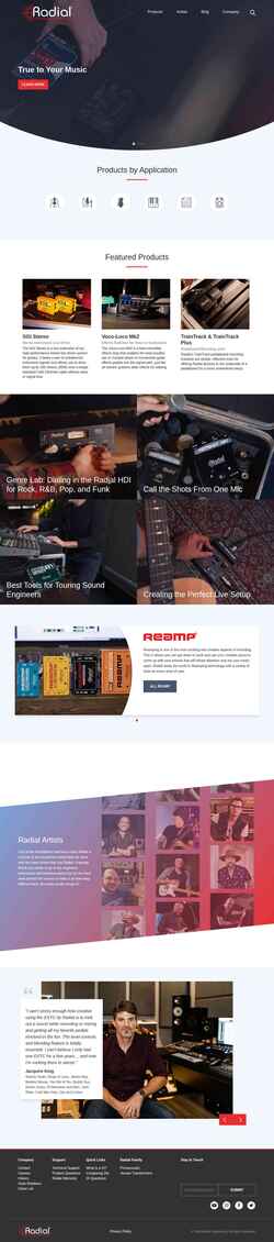 Στιγμιότυπο οθόνης www.radialeng.com