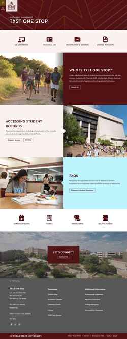 Ekraanipilt onestop.txst.edu