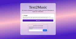 Captura de pantalla www.text2music.io