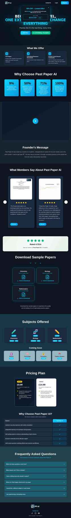 Скриншот www.pastpaperai.com