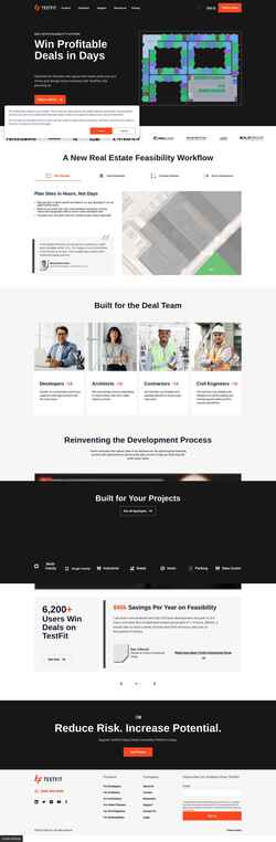 Снимак екрана www.testfit.io