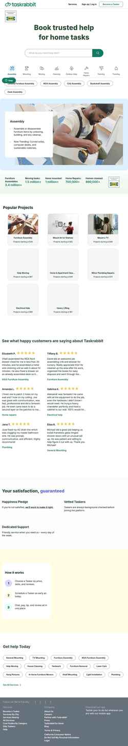 Snímka obrazovky www.taskrabbit.com