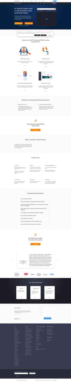 Captura de pantalla whois-history.whoisxmlapi.com