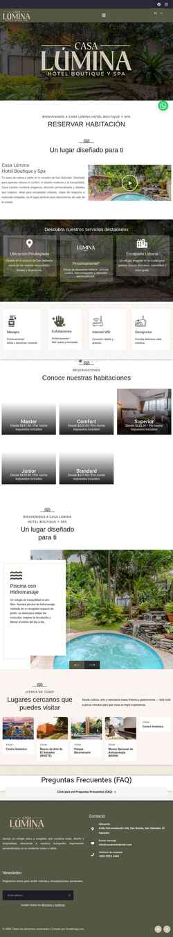 Screenshot casaluminahotel.com