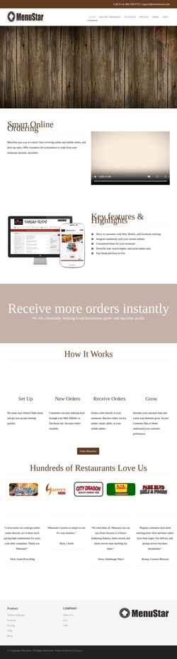 Screenshot getmenustar.com