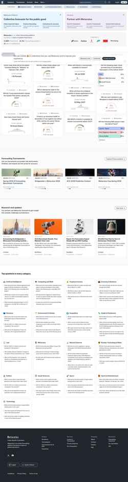 Screenshot www.metaculus.com
