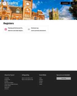 Screenshot publicregister.reading.gov.uk