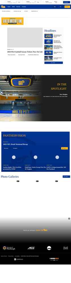 Képernyőkép pittsburghpanthers.com
