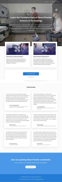 Screenshot academy.neurotrackerx.com