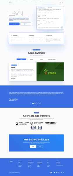 Ekrānuzņēmums lean-lang.org