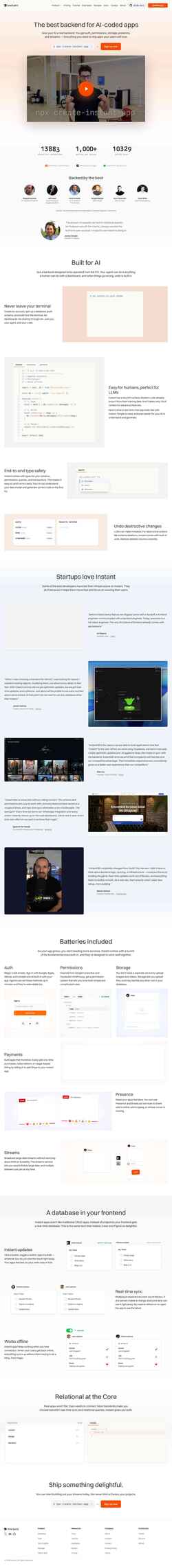 Screenshot www.instantdb.com