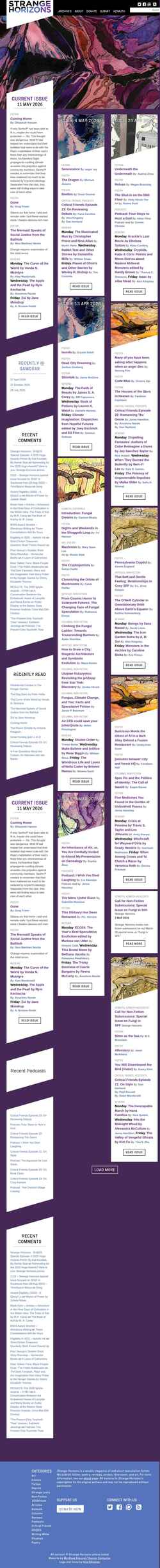 Schermata strangehorizons.com