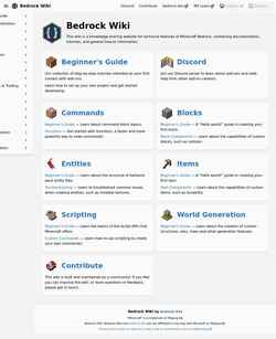 Снимак екрана wiki.bedrock.dev