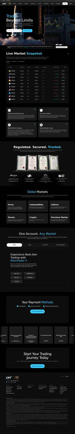 Екранна снимка www.cptmarkets.com