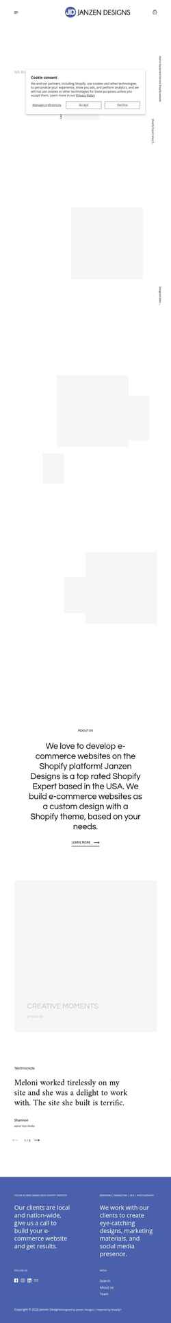 Captură de ecran janzendesigns.com