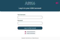 Captura de pantalla myaccount.ask4.com
