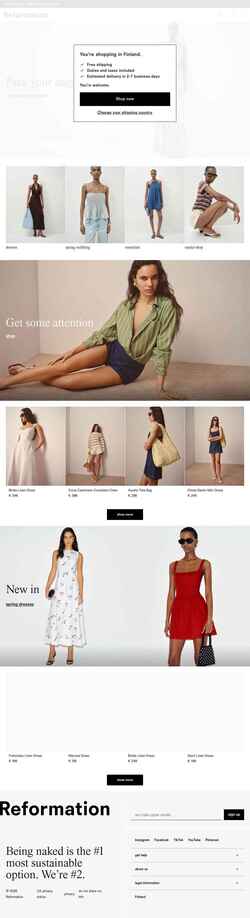 Скриншот www.thereformation.com