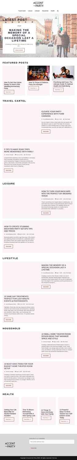 Screenshot accenttheparty.com