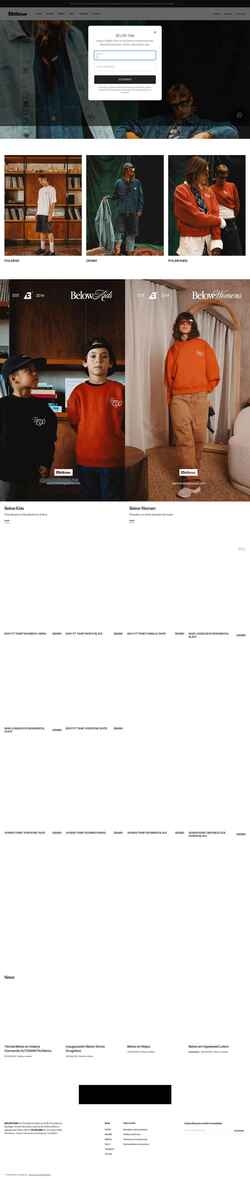 Screenshot www.belowapparel.com